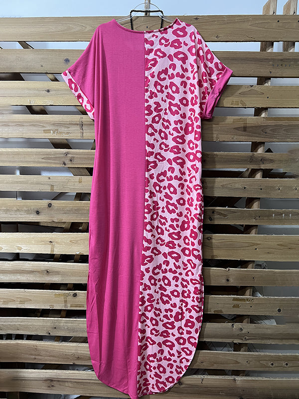 Leopard-Combo Tee Dress