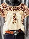 Prettybeautie Lace-Combo Printed Tee