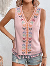 Embroidery V-Neck Tank Top