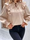 Frilled Tied-Front Blouse