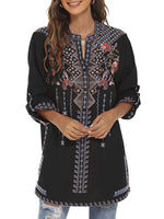 Prettybeautie Embroidery Tunic Top