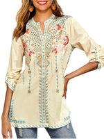 Prettybeautie Embroidery Tunic Top