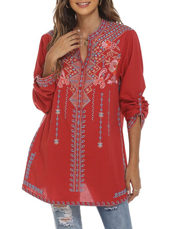 Embroidery Tunic Top