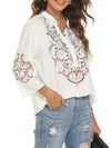 Embroidery Bell-Sleeve Blouse