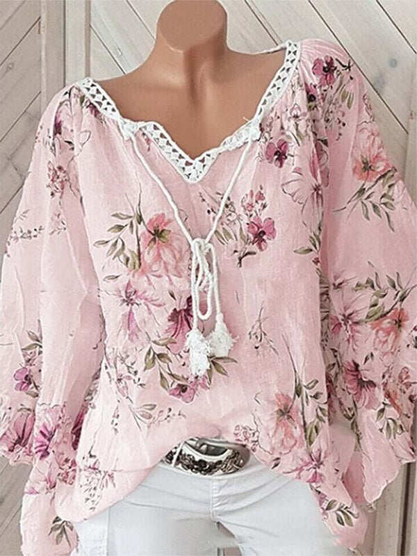 Lace Combo Printed Blouse