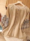 Embroidery Button-Front Shirt