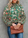 Prettybeautie Floral Puff-Sleeve Blouse