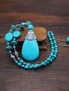 Vintage Turquoise Necklace Earrings Ring Set