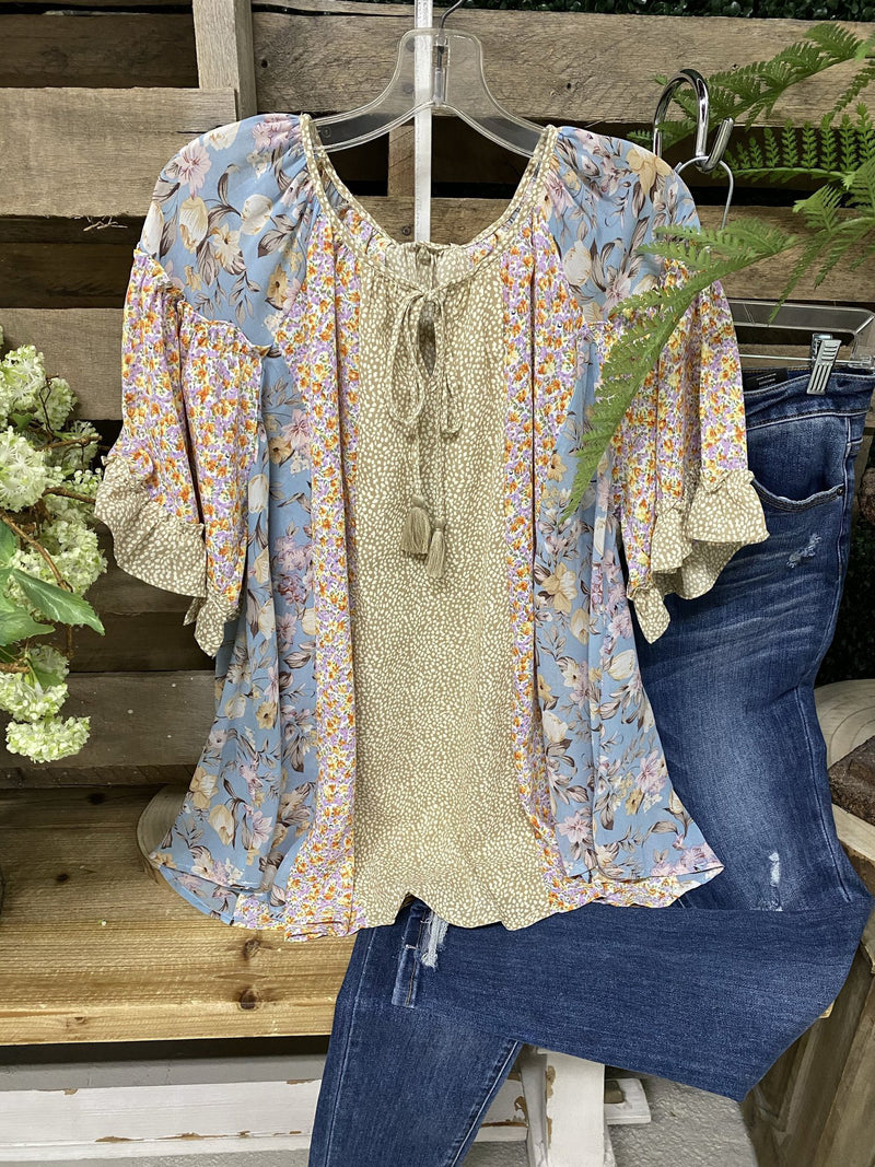 Floral Combo Tied Top