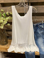 Lace Combo Tank Top (Navy)