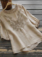 Prettybeautie Frilled Embroidery Blouse
