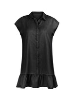 Sleeveless Button-Front Ruffle Dress