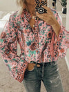 Printed Button-Front Blouse