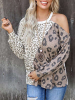 Cold-Shoulder Leopard Sweatshirt