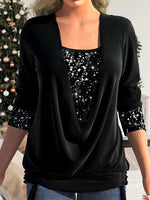 Sequin Ruched Top